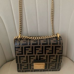 Fendi Kanu U Small -Brown leather mini-bag